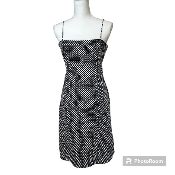 Evan Picone Diamond Polka Dot Tie Back Dress - Picture 2 of 15